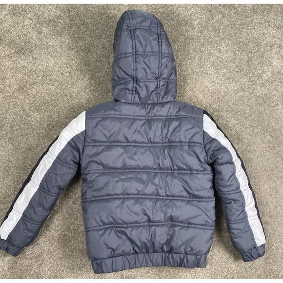 Boys Air Jordan Hooded Puffer Coat  IJacket Grey, Black and White Size Small - Picture 2 of 7
